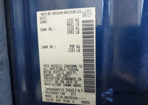 2018 Nissan Maxima 3.5 Sv z USA, uszkodzony, nr VIN 1N4AA6AP2JC360747